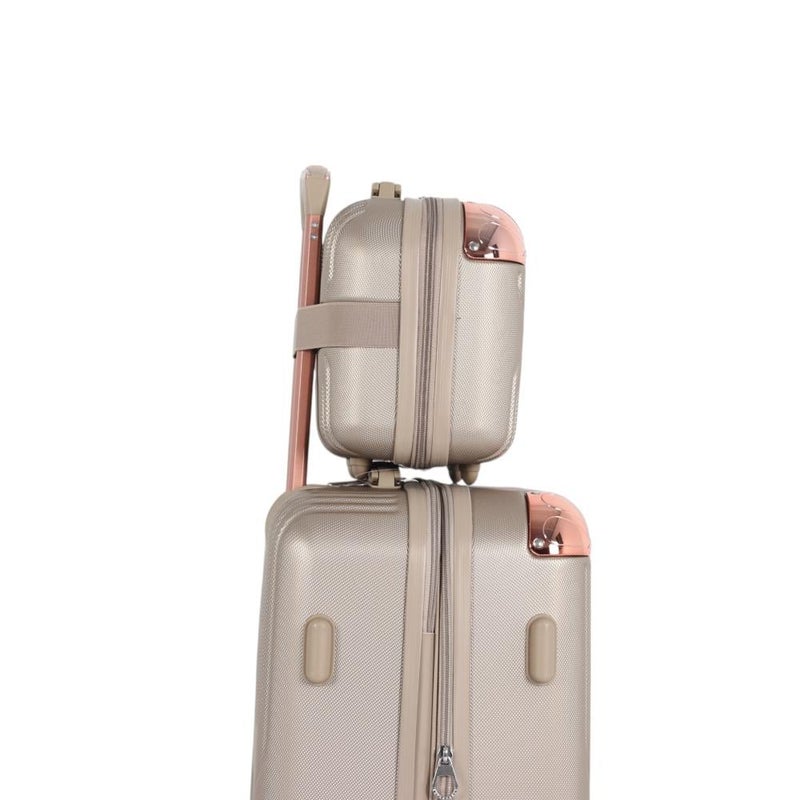 أفياتور طقم حقائب سفر دبش  فاخر: خيار مثالي للعرائس والمسافرين المتميزين مكون من 6 قطع ويشمل حقيبتين يد - كفرات دبل ومرنة - قفل رقمي ثابت ضد السرقة - Image 4